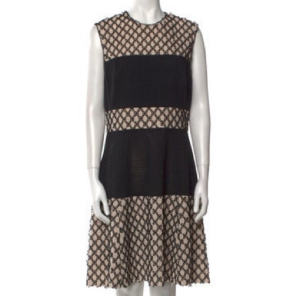 $399 Pearl Lela Rose Black Tan Lace Dress Fit Flare 10 Veronica Lodge Riverdale